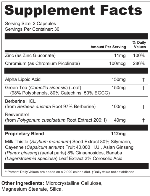 Supplement Facts for Ember
